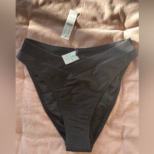 Black Ribbed Bikini Bottoms